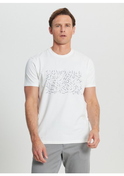 Bisiklet Yaka Baskılı Ekru Erkek T-Shirt ACE091252412_EKR modelleri