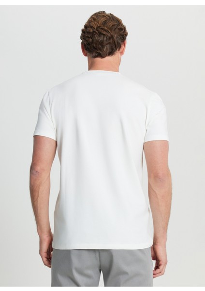 Bisiklet Yaka Baskılı Ekru Erkek T-Shirt ACE091252412_EKR indirimleri