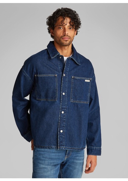 Erkek Denim Ceket J30J3265511BJ Relaxed Shırt Jacket fiyatları