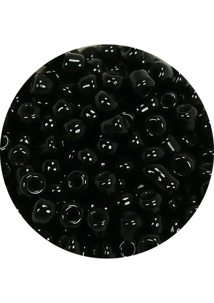 Dökme Cam Kum Boncuk (8/0) 3 mm - 60 Gram - Parlak Siyah - BNC211