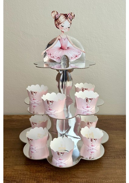 Balerin Cupcake Standı ve 10 Adet Cupcake Sargısı