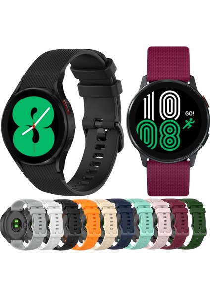 Samsung Galaxy Watch 4 Için 20MM Silikon Kayış 40MM / 44MM Mavi (Yurt Dışından)
