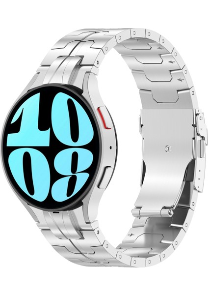 Samsung Galaxy Watch 6/6 Klasik Gümüş Için Düğme Metal Kayış (Yurt Dışından)