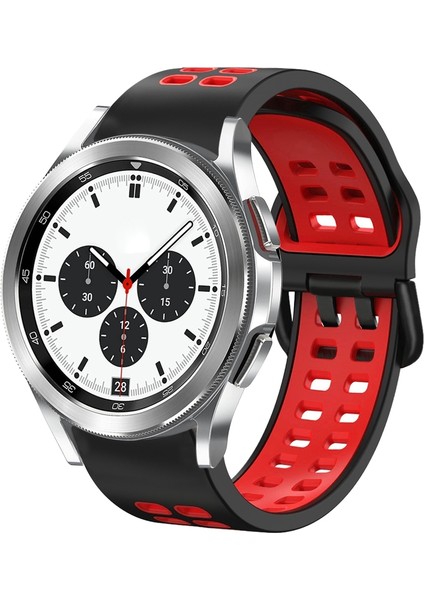 Silikon Watch Band Samsung Galaxy Watch 4 Için Clic 42MM Samsung Galaxy Watch 4 Classic Için 42MM Siyah+Kırmızı (Yurt Dışından)