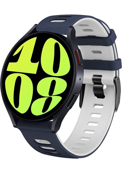 Samsung Galaxy Watch 6 40MM Gece Mavisi + Beyaz Için Silikon Kayış (Yurt Dışından)