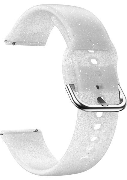 Samsung Galaxy Watch4 40/44MM Beyaz Parıltılı Silikon Kayış (Yurt Dışından)
