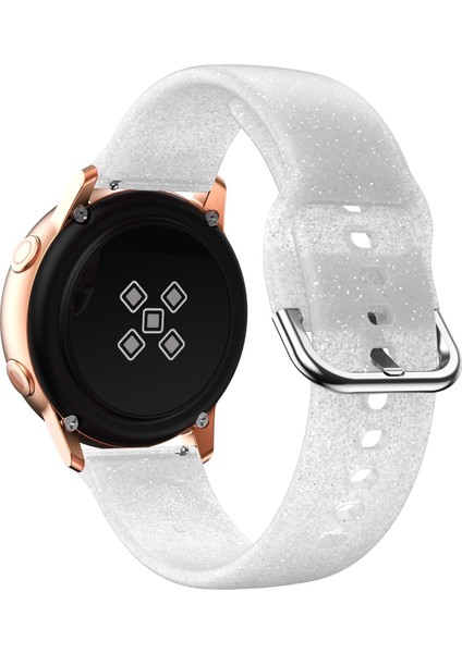 Samsung Galaxy Watch4 40/44MM Beyaz Parıltılı Silikon Kayış (Yurt Dışından)