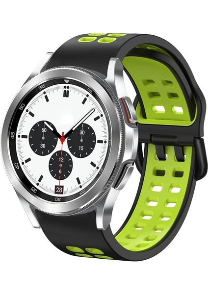 Silikon Watch Band Samsung Galaxy Watch 4 Için Clic 42MM Samsung Galaxy Watch 4 Classic Için 42MM Siyah+Yeşil (Yurt Dışından)