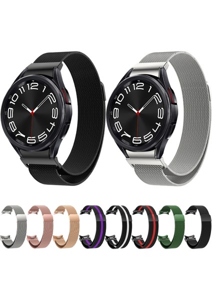 Samsung Galaxy Watch 6 Gümüş Için Milanese Metal Kayış (Yurt Dışından) modelleri