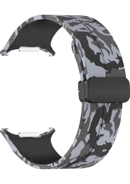 Samsung Galaxy Watch Ultra 47MM Silikon Saat Kayışı Kamuflaj Koyu Gri (Yurt Dışından)