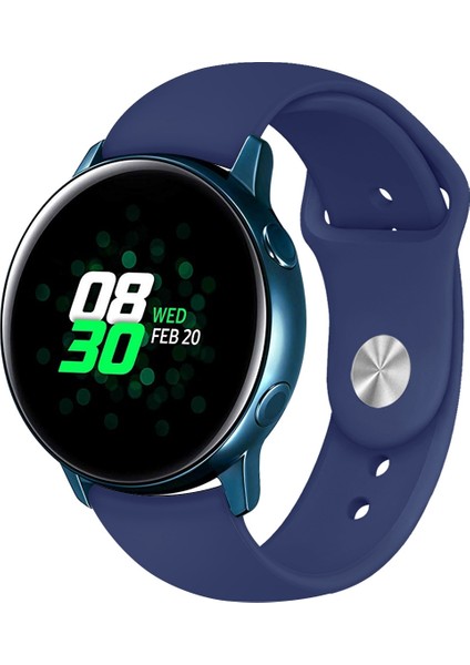 Samsung Galaxy Watch Active2 Için Bluetooth Sürümü 40MM Akıllı Saat Düz Renk Silikon Watch Band Mavi (Yurt Dışından)