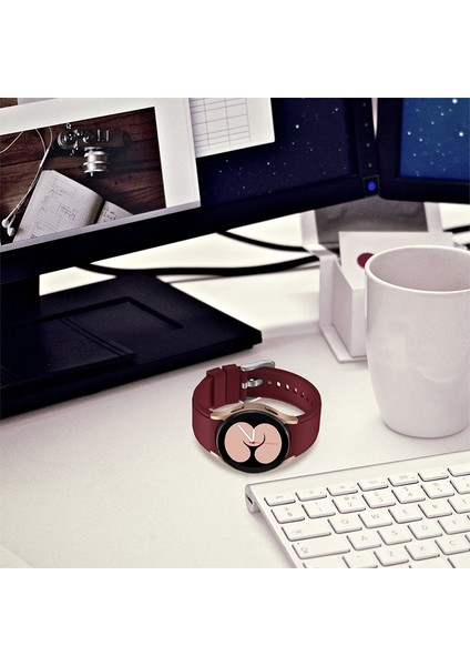 Samsung Galaxy Watch 5 40MM Şarap Kırmızısı Için Silikon Watch Band (Yurt Dışından) modelleri