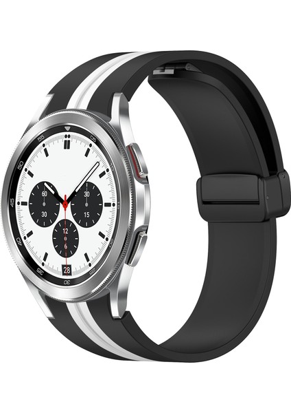 Samsung Galaxy Watch 4 Clic 42MM Siyah+Beyaz Için Silikon Watch Band (Yurt Dışından)