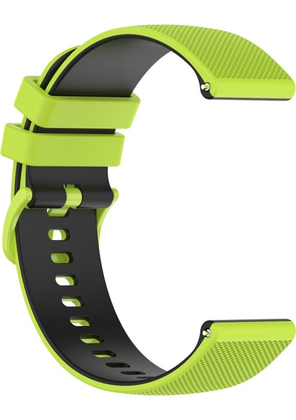 Samsung Galaxy Watch Active2 Için Silikon Watch Band 44MM Limon Yeşili+Siyah (Yurt Dışından)