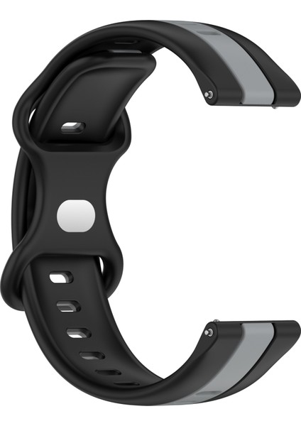 Samsung Galaxy Watch3 45MM Siyah+Gri Için Silikon Saat Bandı (Yurt Dışından)