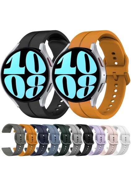 Samsung Galaxy Watch 6 40MM Siyah Için 20MM Silikon Kayış (Yurt Dışından)