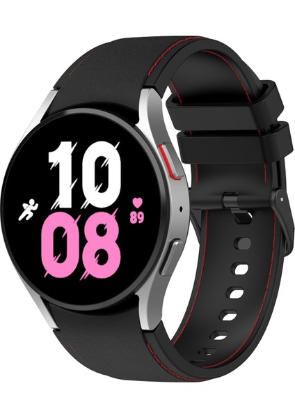 Samsung Galaxy Watch5 / Watch5 Pro / Watch4 Siyah+Kırmızı Için Watch Band (Yurt Dışından)