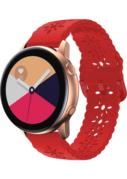 Samsung Galaxy Watch4 40/44MM Kırmızı Silikon Kayış (Yurt Dışından)