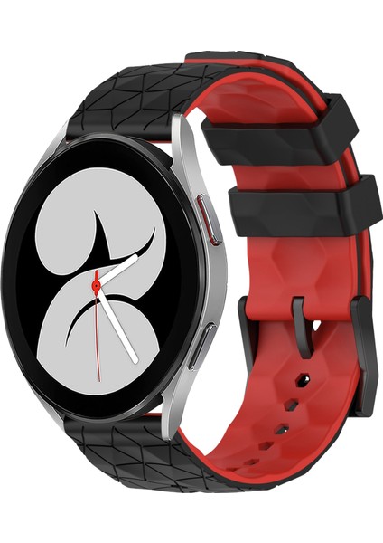 Samsung Galaxy Watch 4 40MM Siyah+Kırmızı Için Silikon Kayış (Yurt Dışından)