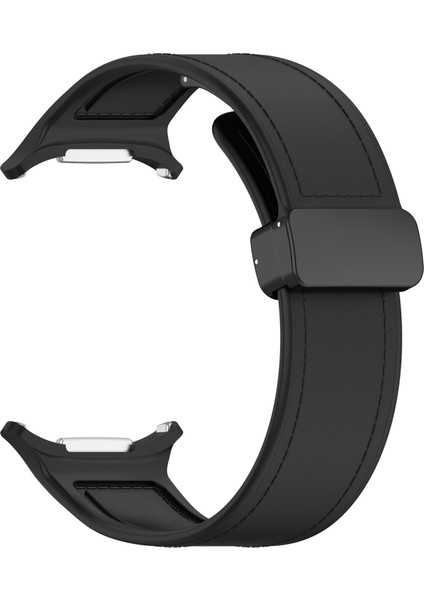 Samsung Galaxy Watch 7 Ultra Silikon Deri Kayış Siyah (Yurt Dışından)