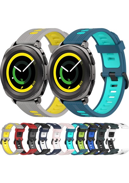 Samsung Gear Sport Koyu Mavi+Beyaz Için Silikon Saat Bandı (Yurt Dışından) fırsatları