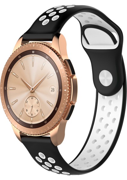 Galaxy Watch 42MM Siyah Beyaz Için Çift Renkli Bilek Kayışı Watch Band (Yurt Dışından)