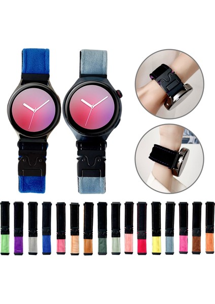 Samsung Galaxy Watch 7/6/5 Siyah Turuncu Için Fırçalanmış Peluş Watch Band (Yurt Dışından)