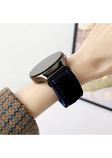 Samsung Galaxy Watch 7/6/5 Siyah Turuncu Için Fırçalanmış Peluş Watch Band (Yurt Dışından)