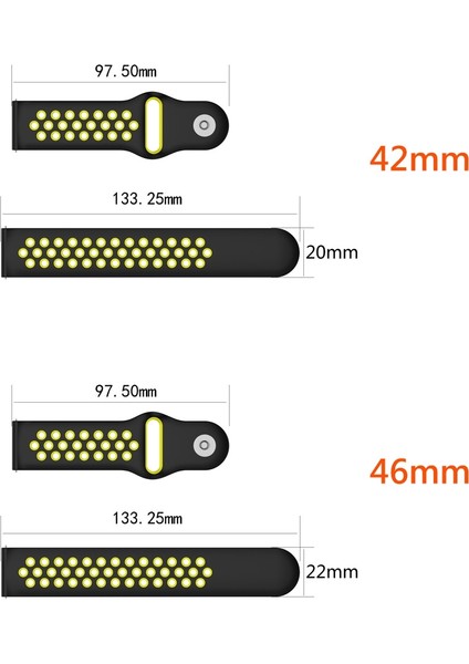 Galaxy Watch 42MM Mor + Yeşil Için Çift Renkli Bilek Kayışı Watch Band (Yurt Dışından)