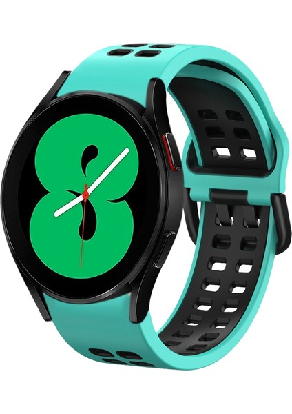 Samsung Galaxy Watch 4 44MM Su Ördeği+Siyah Için Silikon Watch Band (Yurt Dışından)