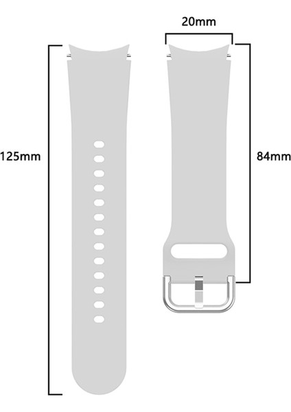 Samsung Galaxy Watch4 40MM Gri Için Silikon Kayış (Yurt Dışından)