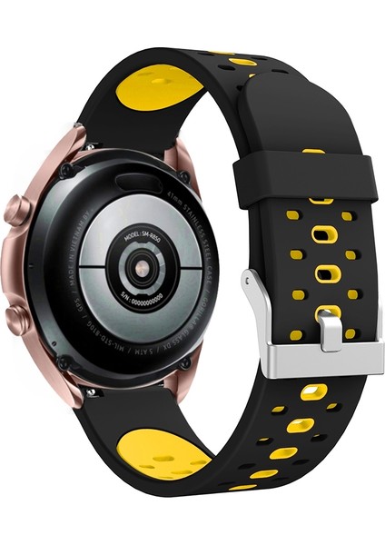 Samsung Galaxy Watch 3 45MM Siyah Sarı Için Silikon Kordonlu Saat (Yurt Dışından)