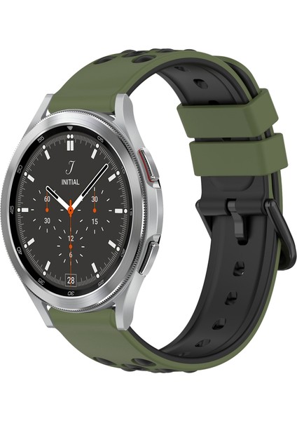 Samsung Galaxy Watch4 Clic 46MM Ordu Yeşili + Siyah Için Silikon Saat Bandı (Yurt Dışından)