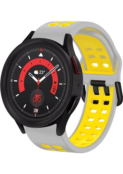 Samsung Galaxy Watch 5 40MM Gri+Sarı Için Silikon Watch Band (Yurt Dışından)