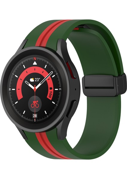 Samsung Galaxy Watch5 Pro Ordu Yeşil Kırmızı Için Silikon Watch Band (Yurt Dışından)
