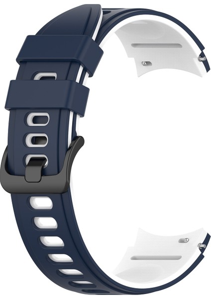 Silikon Kayış Samsung Galaxy Watch4 Clic 42MM / 46MM Samsung Galaxy Watch4 Classic Için 42MM / 46MM Gece Mavisi Beyaz (Yurt Dışından)