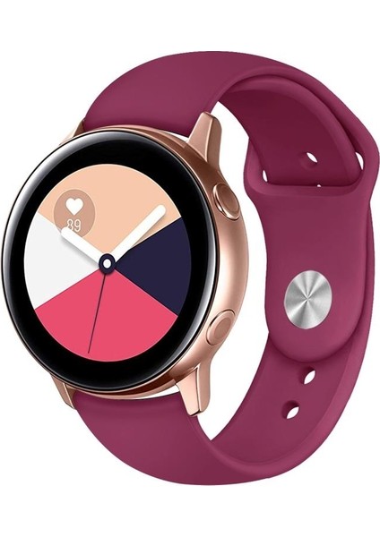 Samsung Galaxy Watch Active 2 22MM Şarap Kırmızısı Için Tek Renkli Silikon Watch Band (Yurt Dışından)