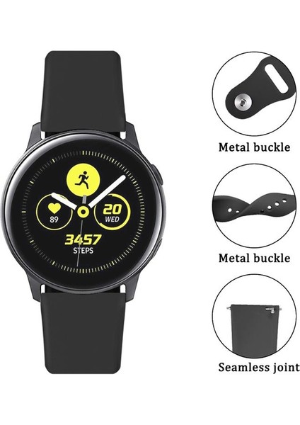 Samsung Galaxy Watch Active 2 22MM Şarap Kırmızısı Için Tek Renkli Silikon Watch Band (Yurt Dışından)