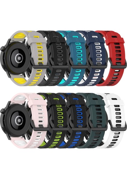 Samsung Galaxy Watch 4 Classic Için Silikon Watch Band 42MM Gri+Sarı (Yurt Dışından)