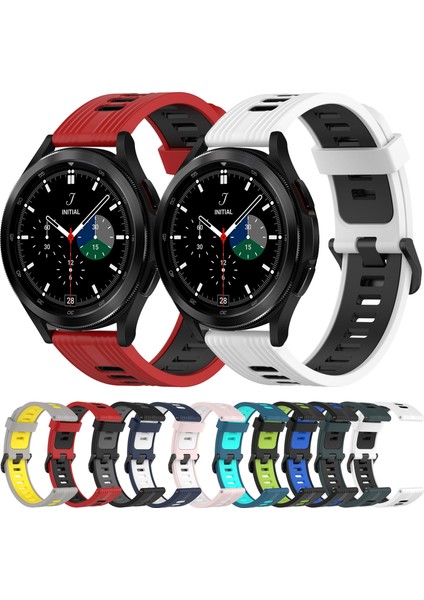 Samsung Galaxy Watch 4 Classic Için Silikon Watch Band 42MM Gri+Sarı (Yurt Dışından)