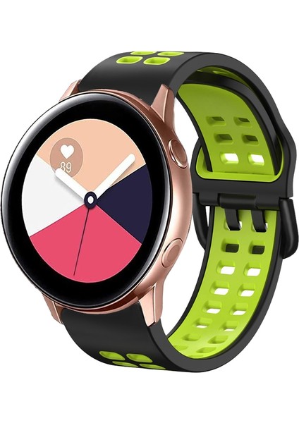 Galaxy Watch Active 2 Siyah+Yeşil Için Silikon Watch Band (Yurt Dışından)