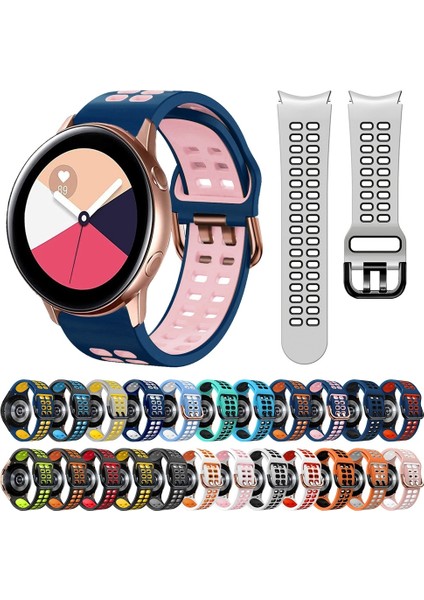Galaxy Watch Active 2 Siyah+Yeşil Için Silikon Watch Band (Yurt Dışından)