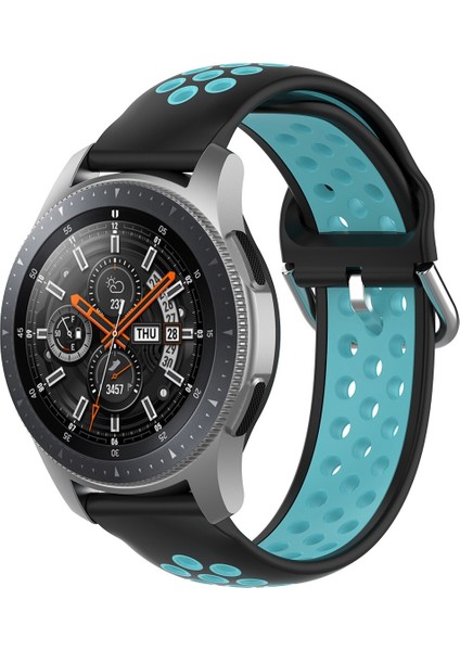 Samsung Galaxy Watch 46MM / Gear S3 Siyah Mavi Için Kayış (Yurt Dışından)