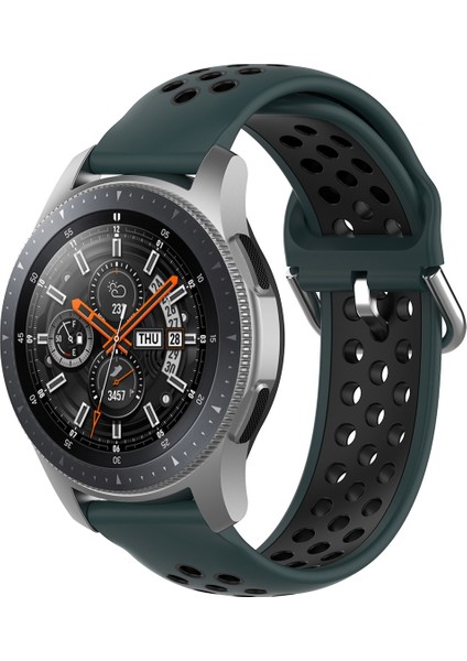 Samsung Galaxy Watch Için Kayış 46MM / Gear S3 Zeytin Yeşili+Siyah (Yurt Dışından)