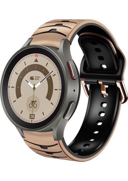 Samsung Galaxy Watch 5 Pro 45MM Haki + Siyah Için Silikon Watch Band (Yurt Dışından)