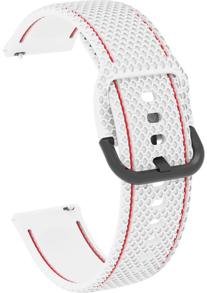 20MM Samsung Galaxy Watch Active 2 Silikon Kordonlu Saat Beyaz (Yurt Dışından)