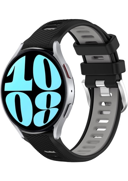 Samsung Galaxy Watch 6 44MM Siyah+Gri Için 20MM Silikon Kayış (Yurt Dışından)