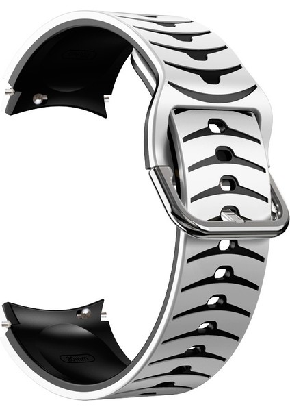 Silikon Watch Band Samsung Galaxy Watch 4 Için Clic 46MM Samsung Galaxy Watch 4 Classic Için 46MM Beyaz + Siyah (Yurt Dışından) fiyatları