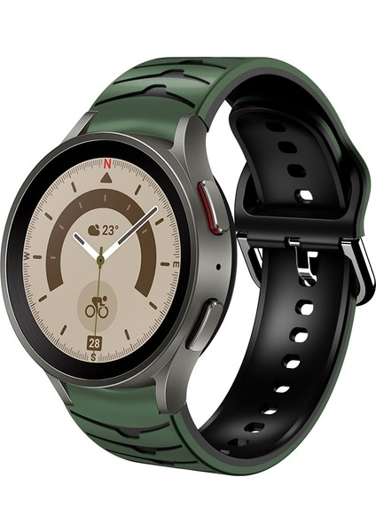 Samsung Galaxy Watch 5 Pro 45MM Ordu Yeşili + Siyah Için Silikon Watch Band (Yurt Dışından)