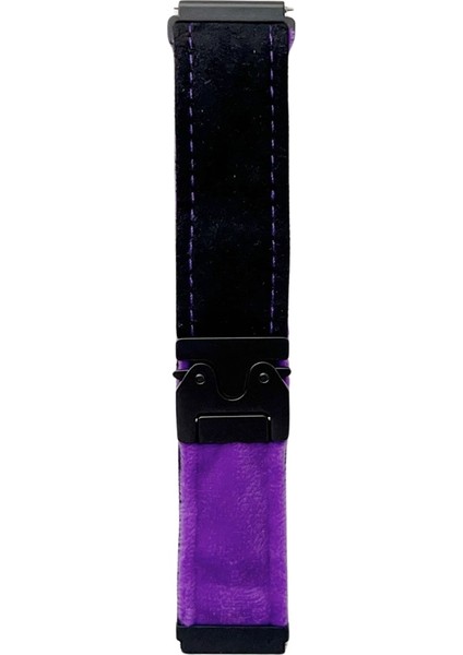 Samsung Galaxy Watch 7/6/5 Siyah Mor Için Fırçalanmış Peluş Watch Band (Yurt Dışından)